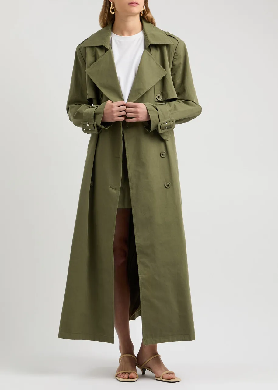 AEXAE Double-breasted cotton trench coat  
                         
                     
                