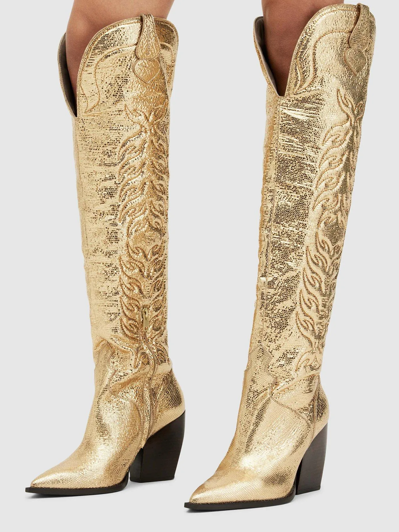 AllSaints Roxanne Boots - Gold