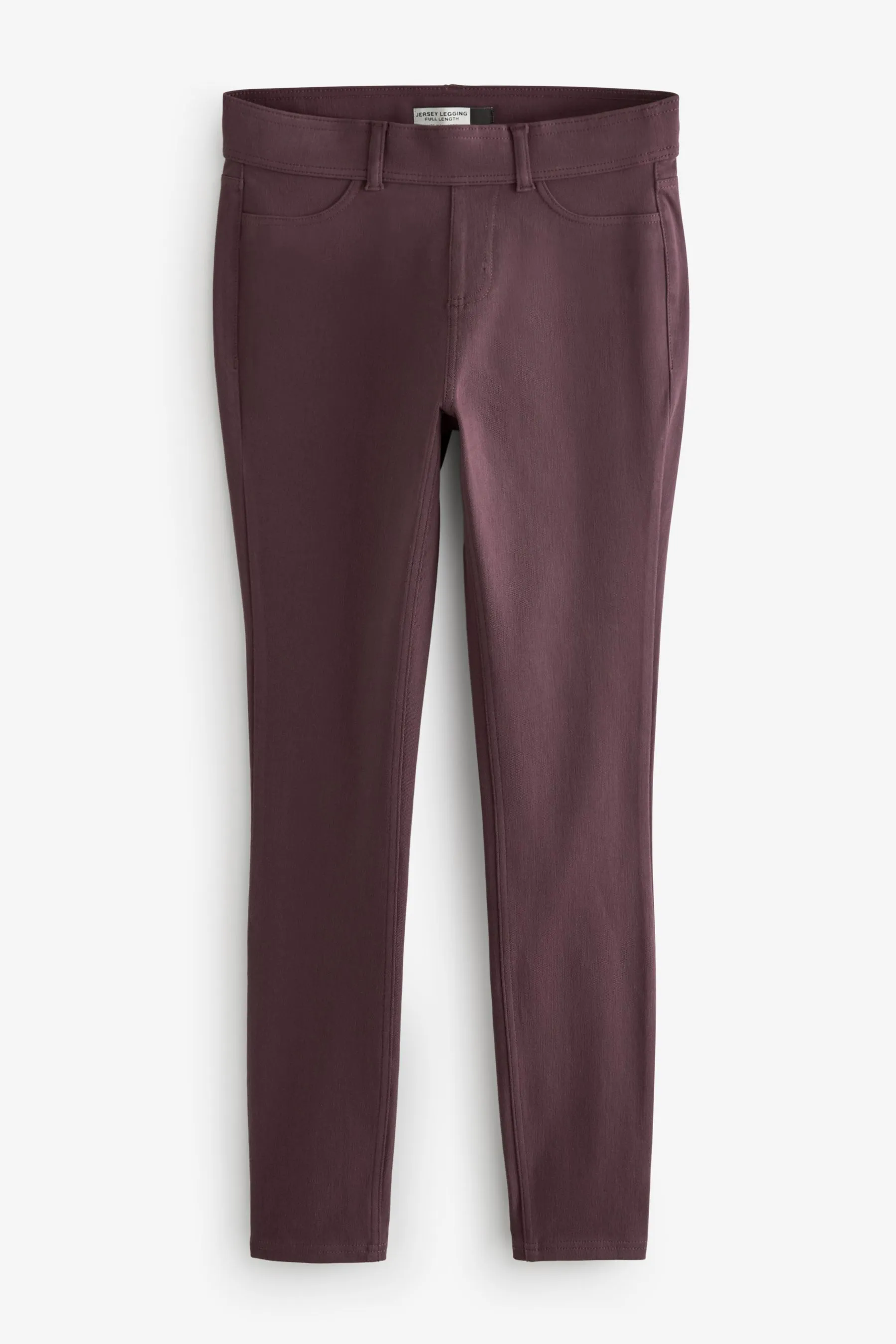 Berry Purple Jersey Denim Leggings