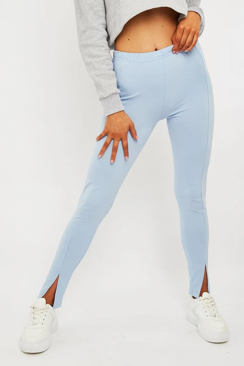 Blue Front Split Leggings - Polly