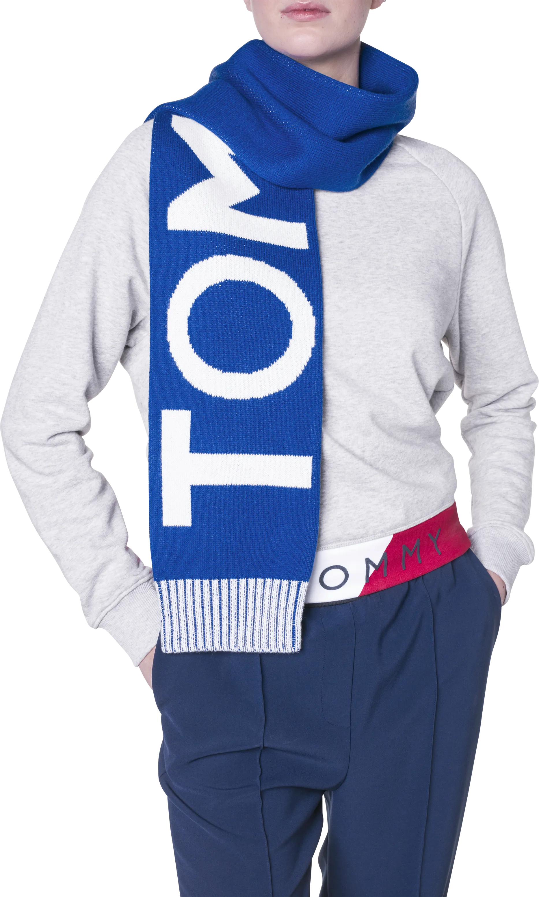 Blue Logo Knit Scarf | Hats & Scarves | Tommy Hilfiger