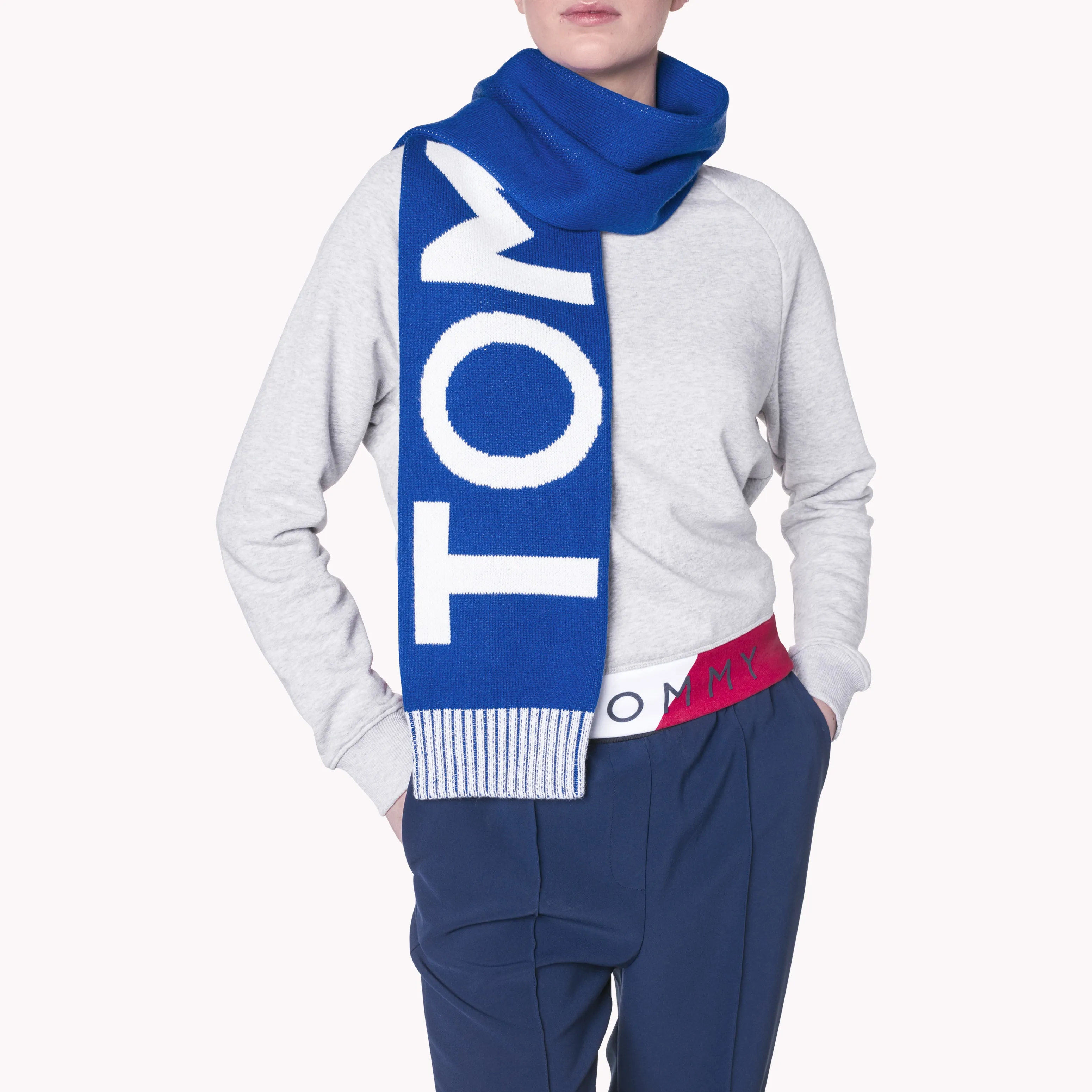 Blue Logo Knit Scarf | Hats & Scarves | Tommy Hilfiger