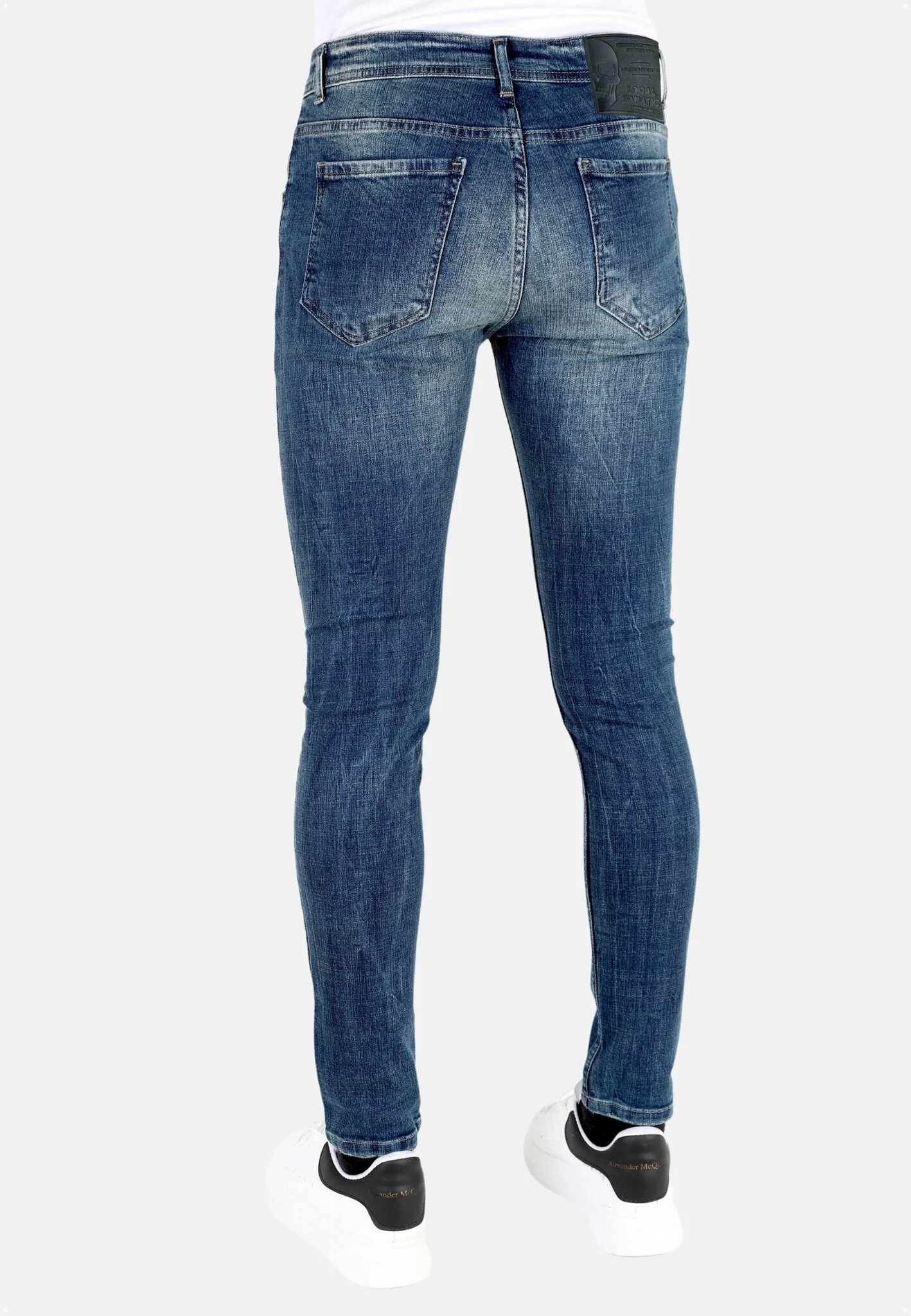 Blue Slim Fit Jeans with Tears Men |