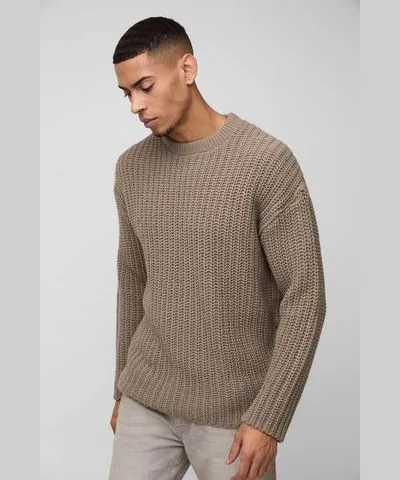 boohooMAN Mens Oversized Chunky Knitted Sweater