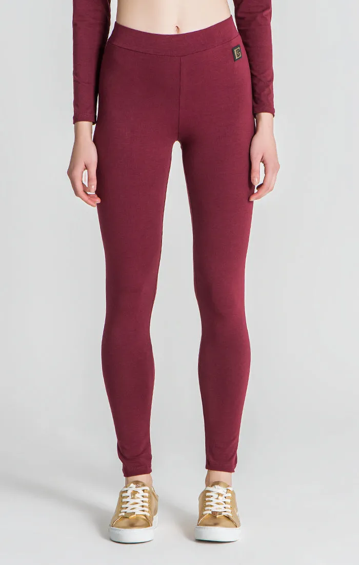 Burgundy Victory Leggings