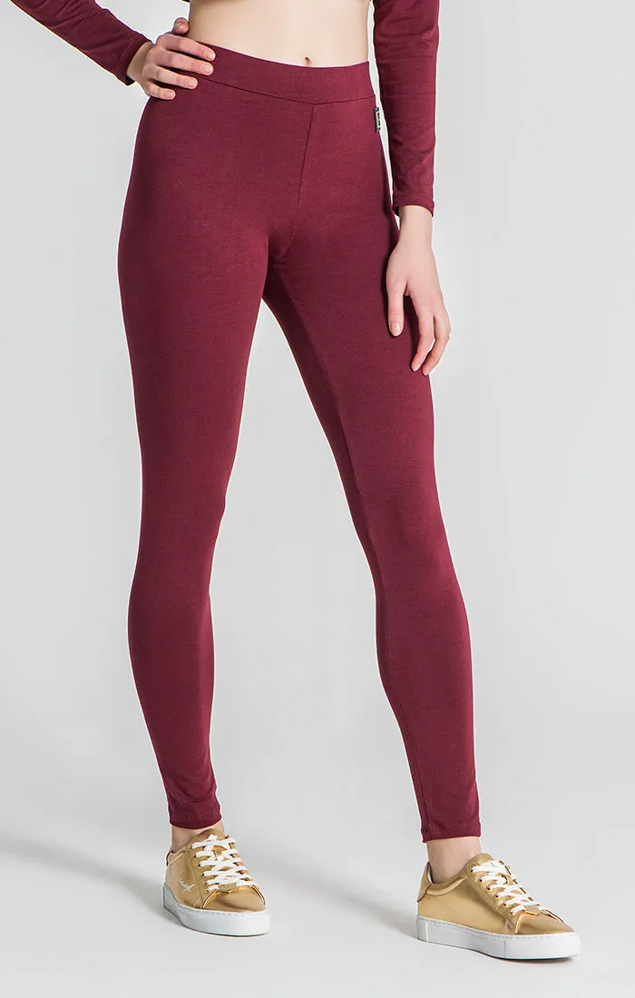 Burgundy Victory Leggings