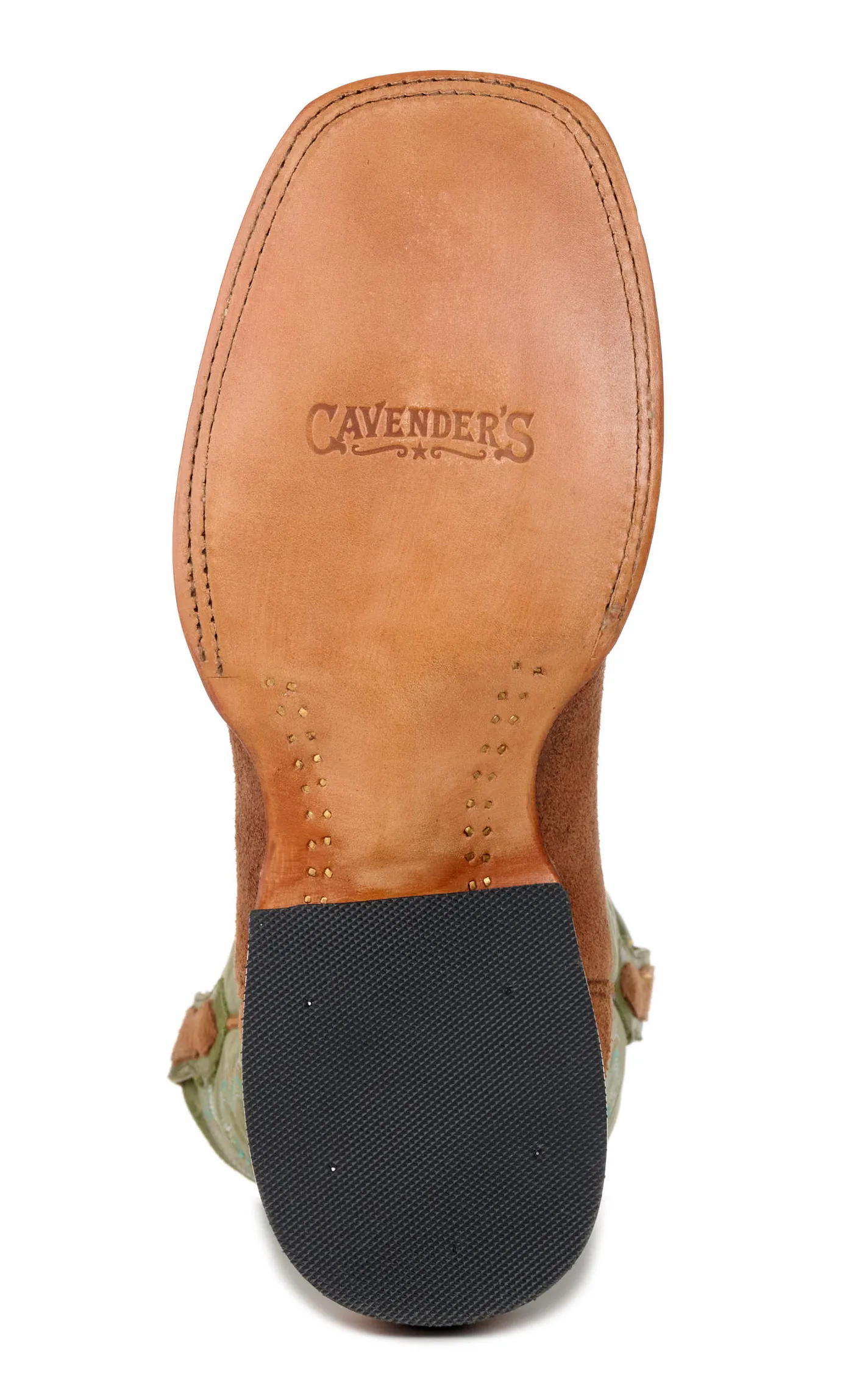 Cavender's Men's Brown Roughout and Olive Wide Square Toe Cowboy Boots