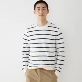 Cotton piqué-stitch sweater in stripe