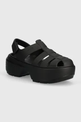 Crocs sandals Stomp Fisherman Sandal women's black color 209938