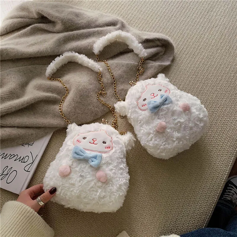 CUTE LAMB PLUSH SHOULDER BAG BY8023