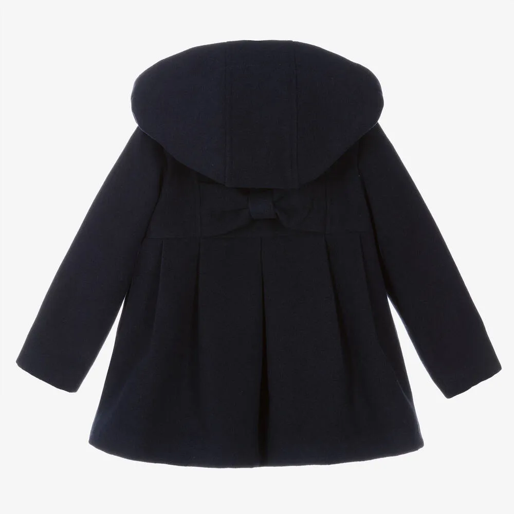 Girls Navy Blue Hooded Coat