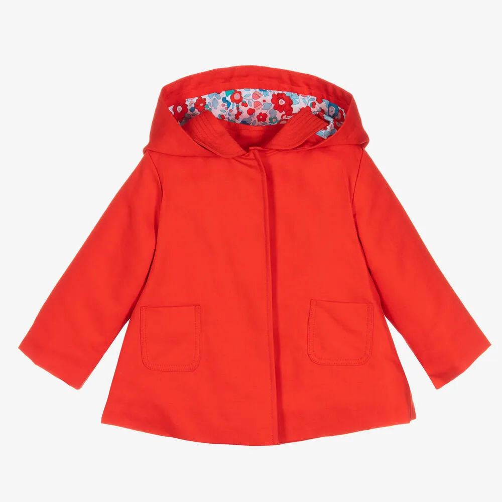 Girls Red Cotton Liberty Coat