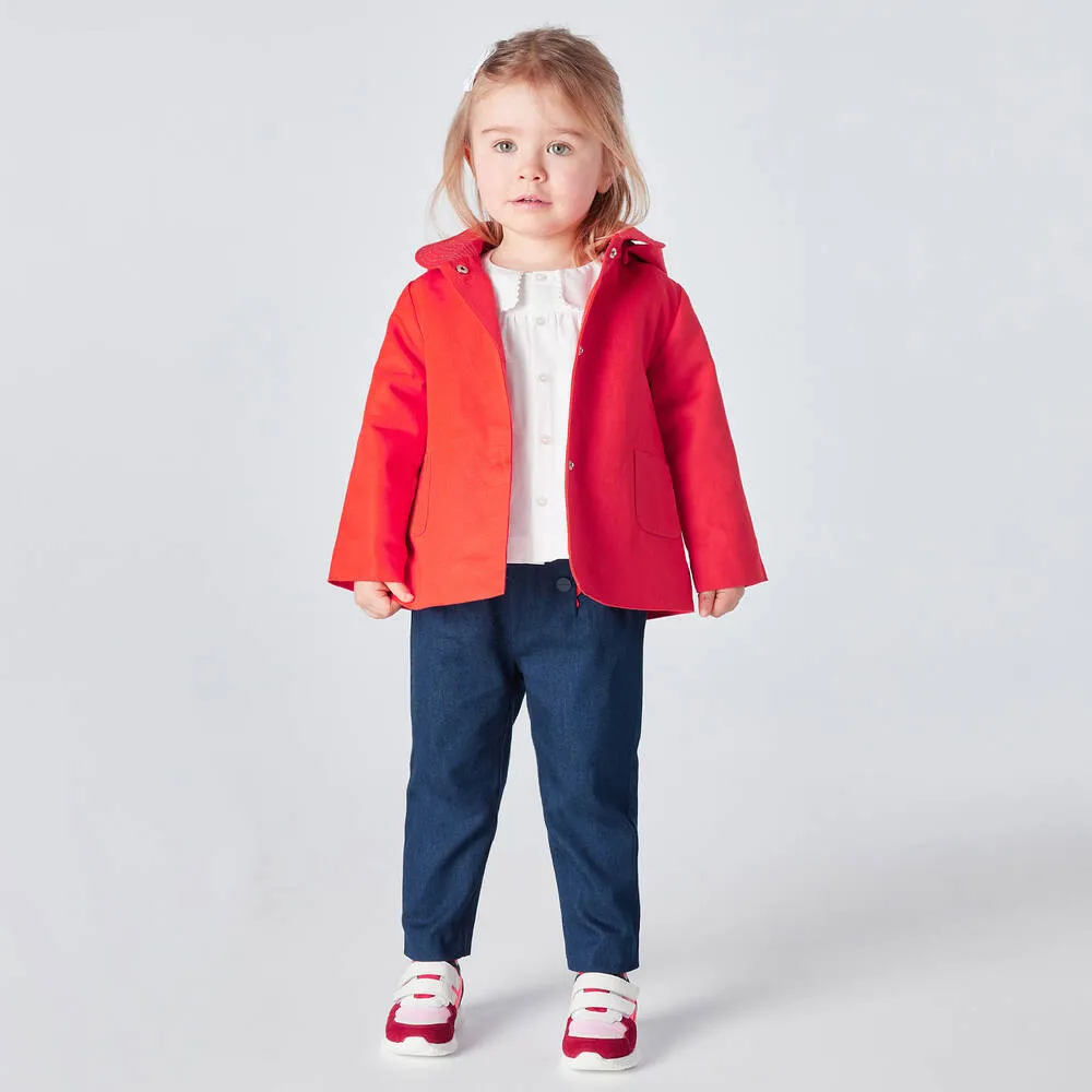 Girls Red Cotton Liberty Coat