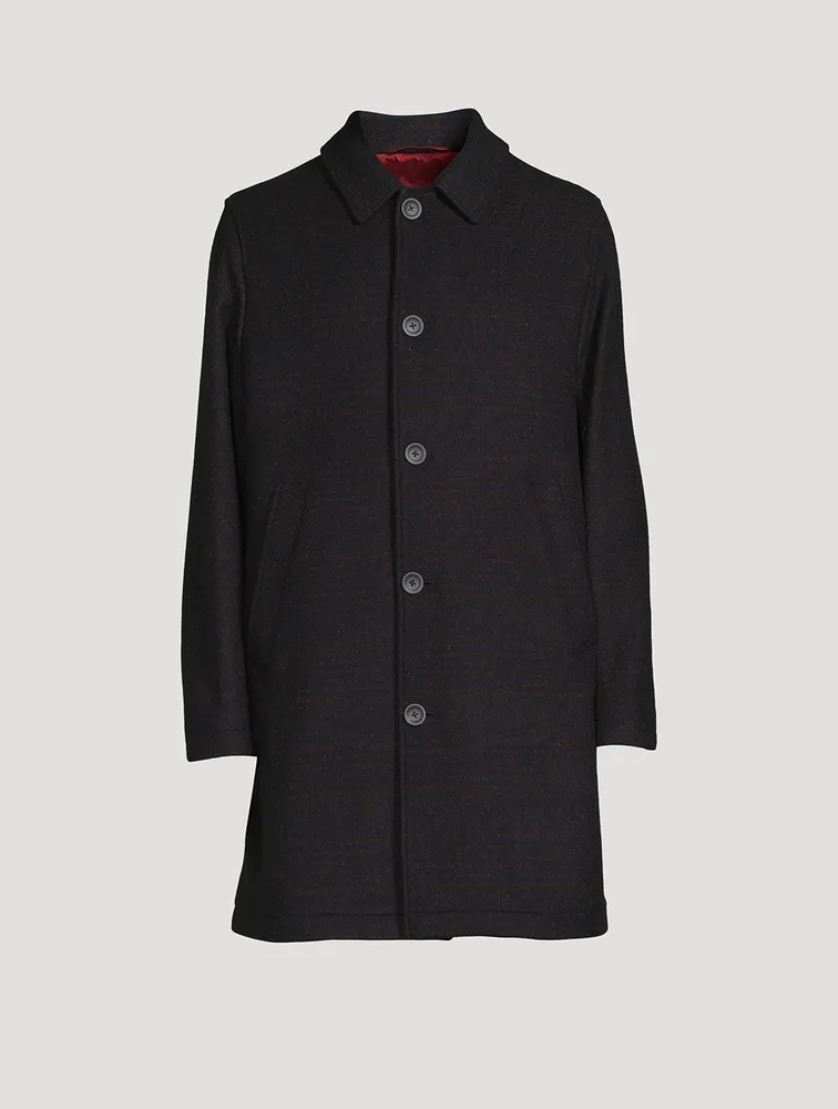 HERNO Wool-Blend Plaid Coat