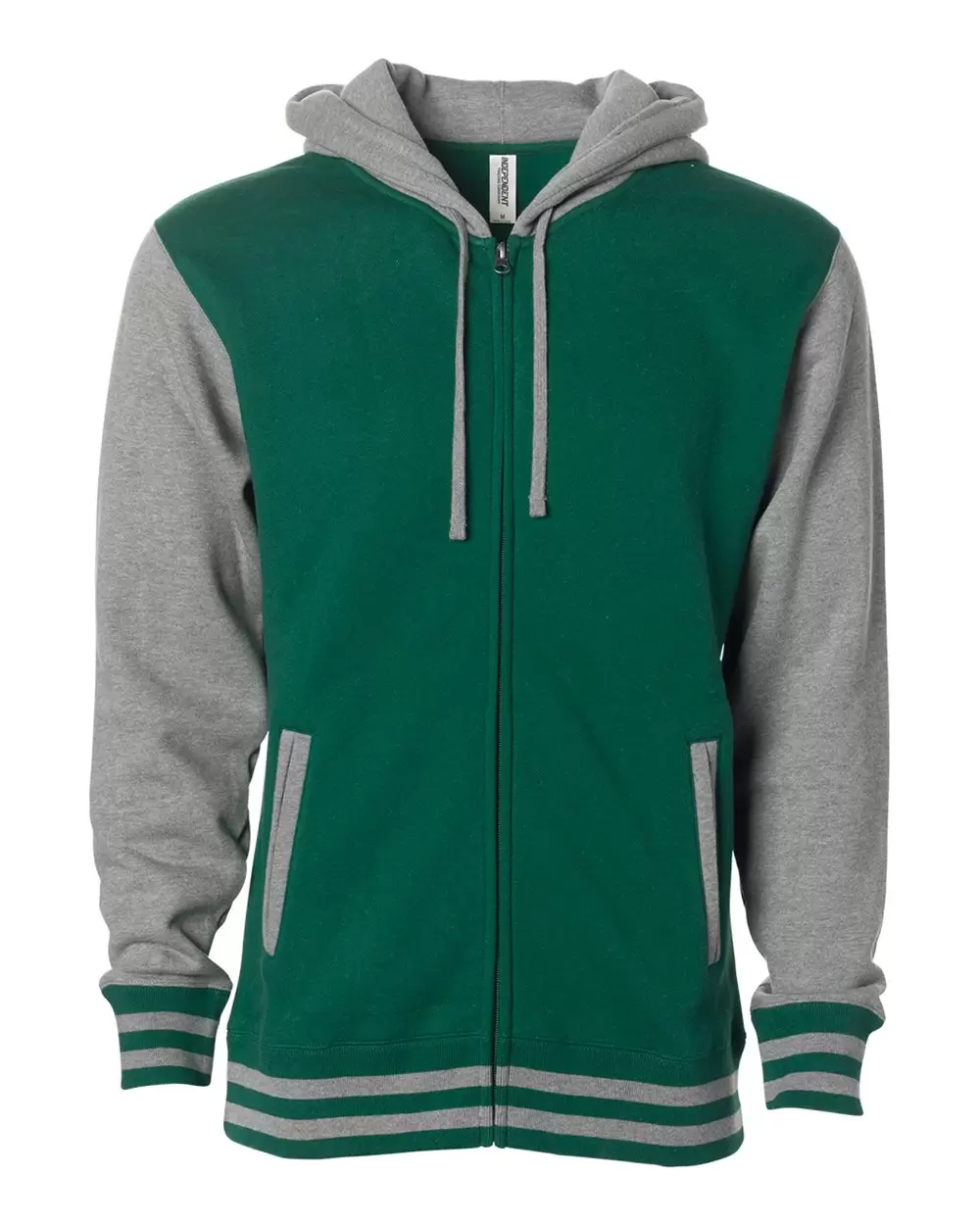 IND45UVZ Independent Trading Co. Unisex Varsity Full-Zip Hooded Sweatshirt SKU: IND45UVZ