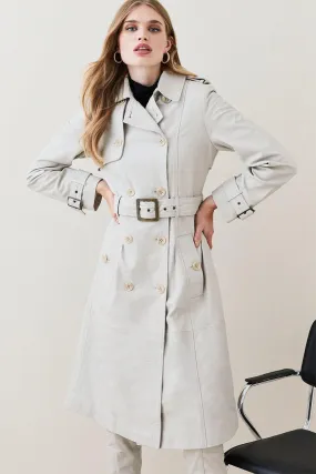 Leather Trench Belted Mac Coat | Karen Millen