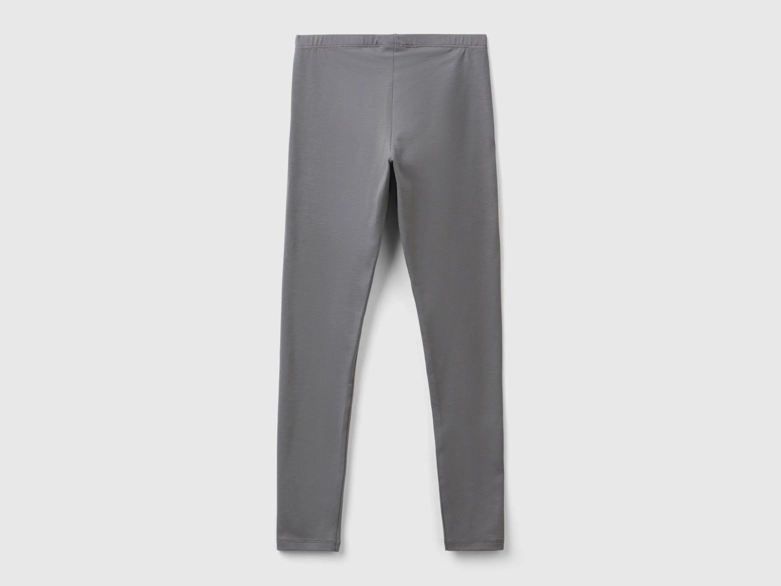 Leggings in stretch cotton with logo - Dark Gray | Benetton