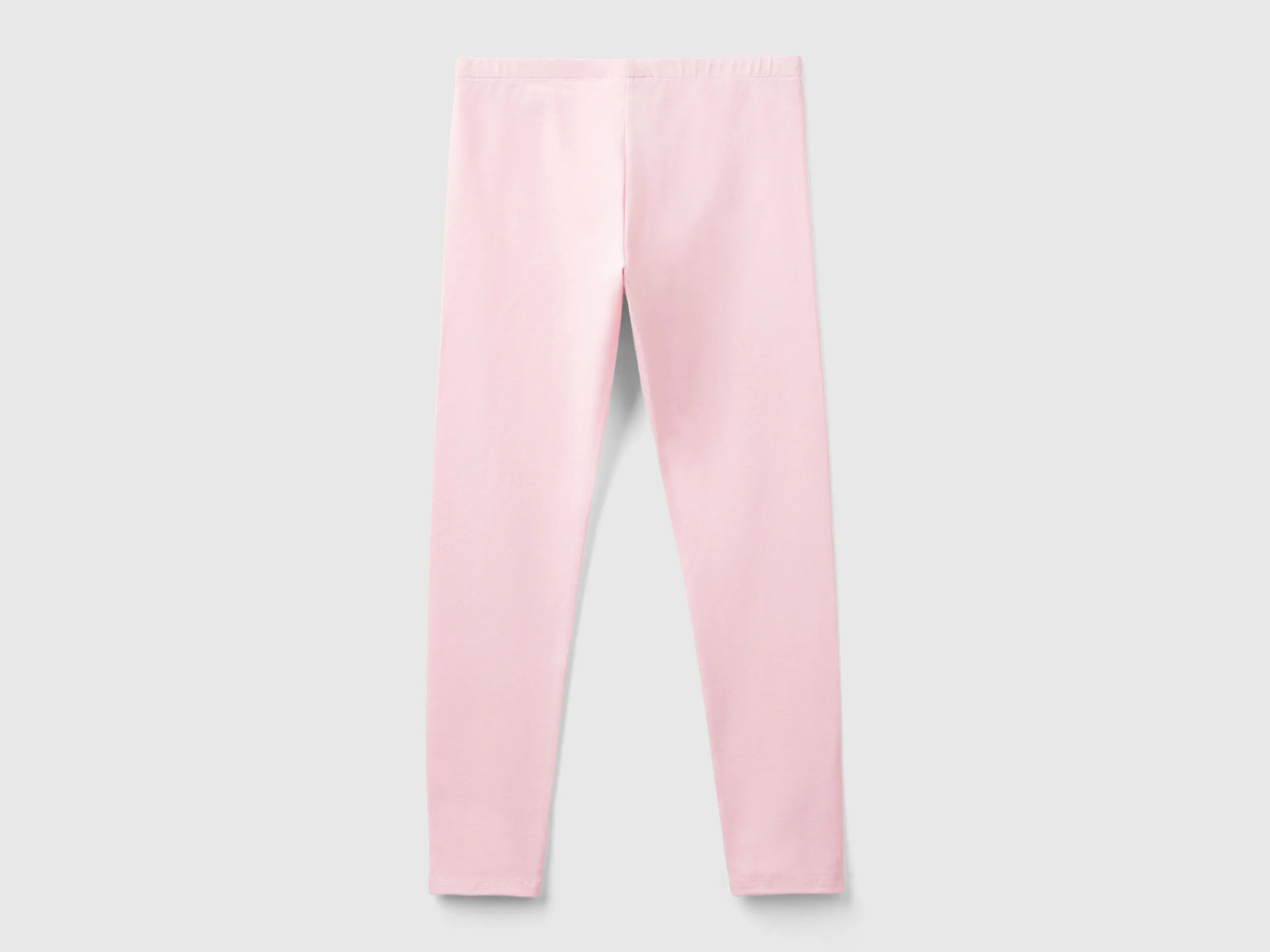 Leggings in stretch cotton with logo - Pink | Benetton