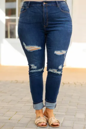 Loving Every Second Jeans, Dark Wash