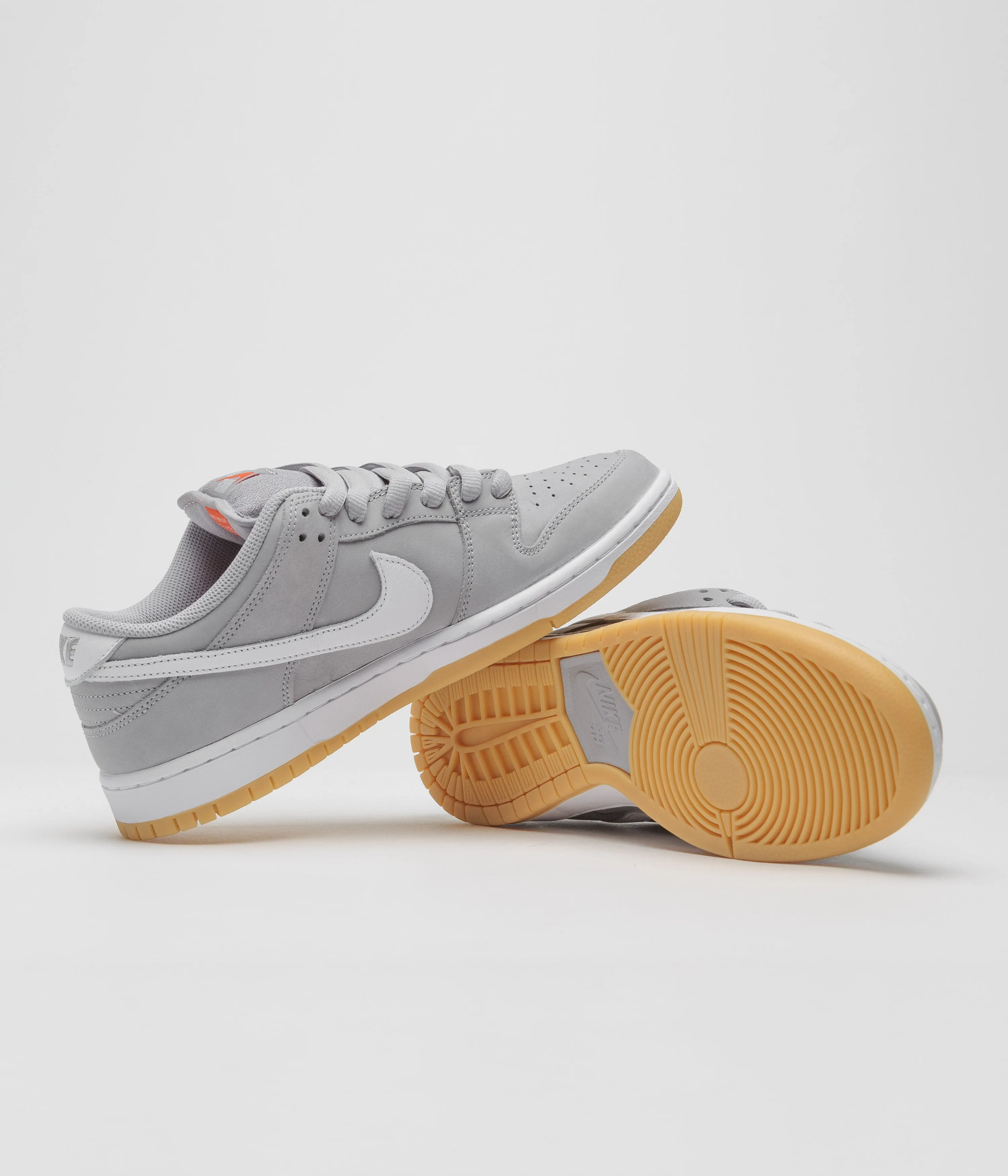 Nike SB Orange Label Dunk Low Pro Shoes - Wolf Grey / White - Wolf Grey