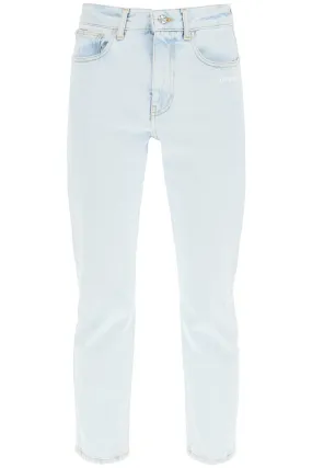 Off-White Logo Printed Straight Leg Jeans