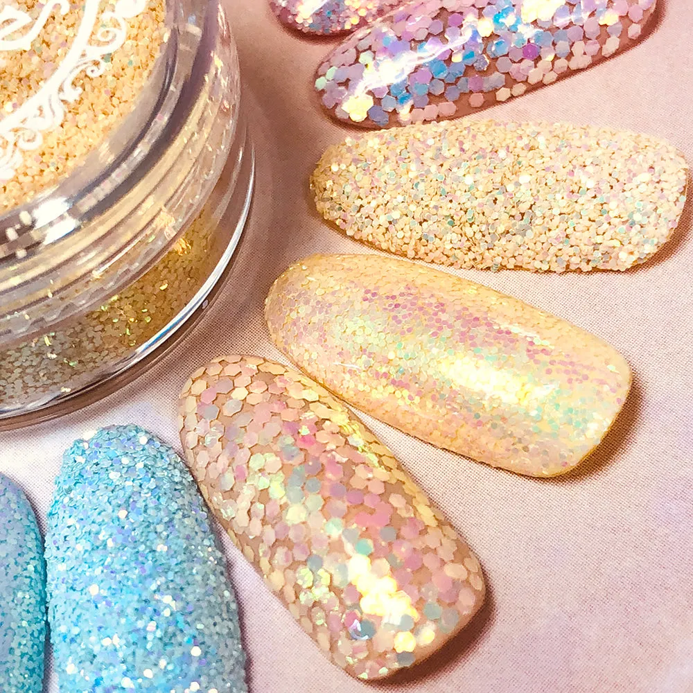 Pastel Iridescent Glitter / Creme Brulee