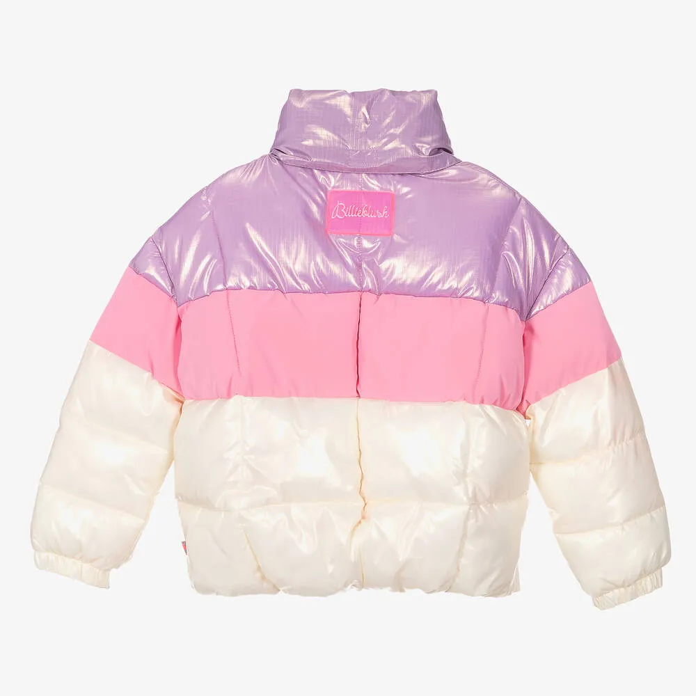 Purple & Ivory Puffer Coat