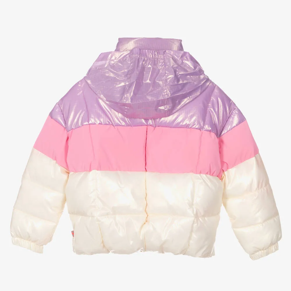 Purple & Ivory Puffer Coat