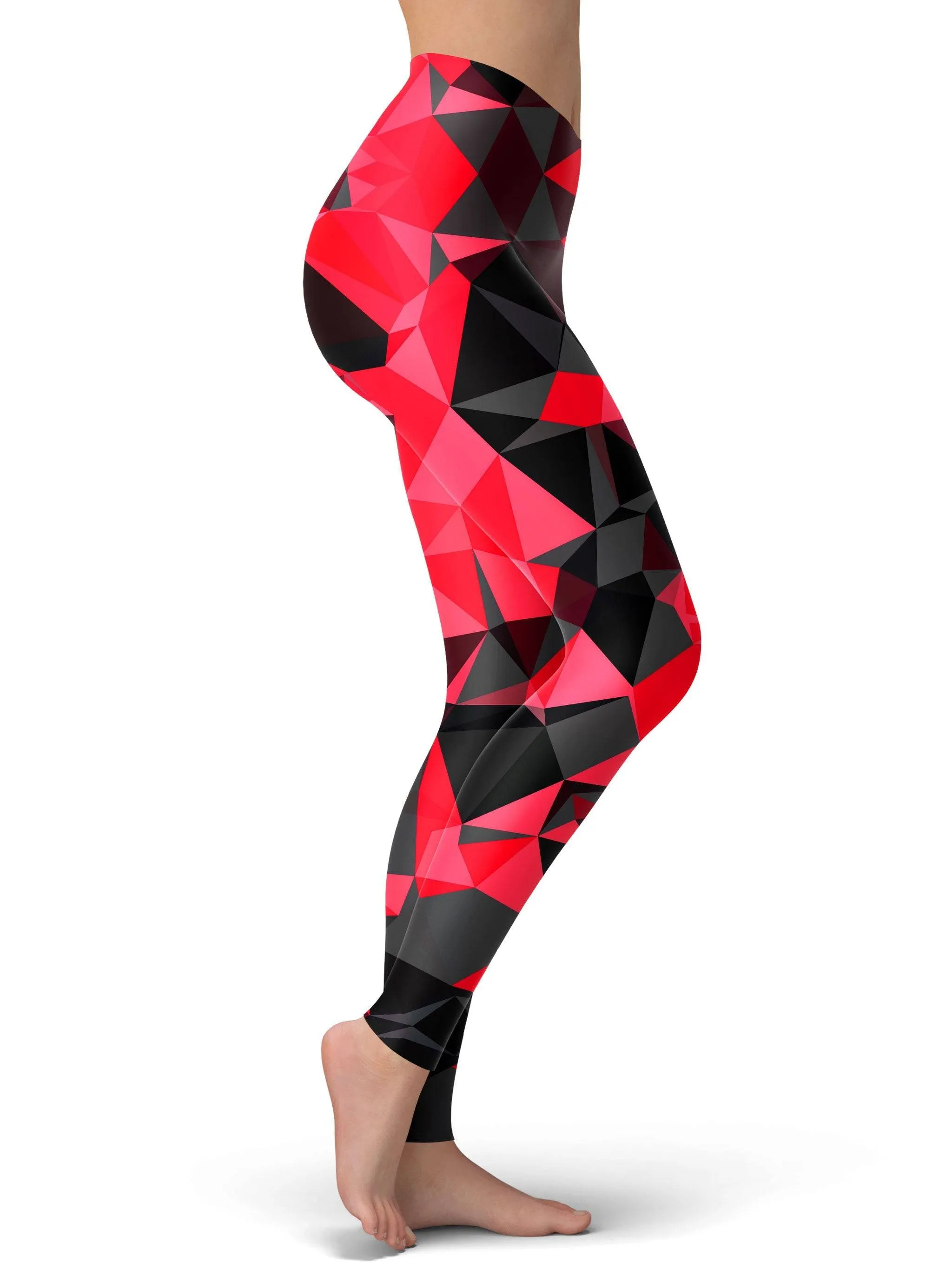 Red and Black Geo Leggings