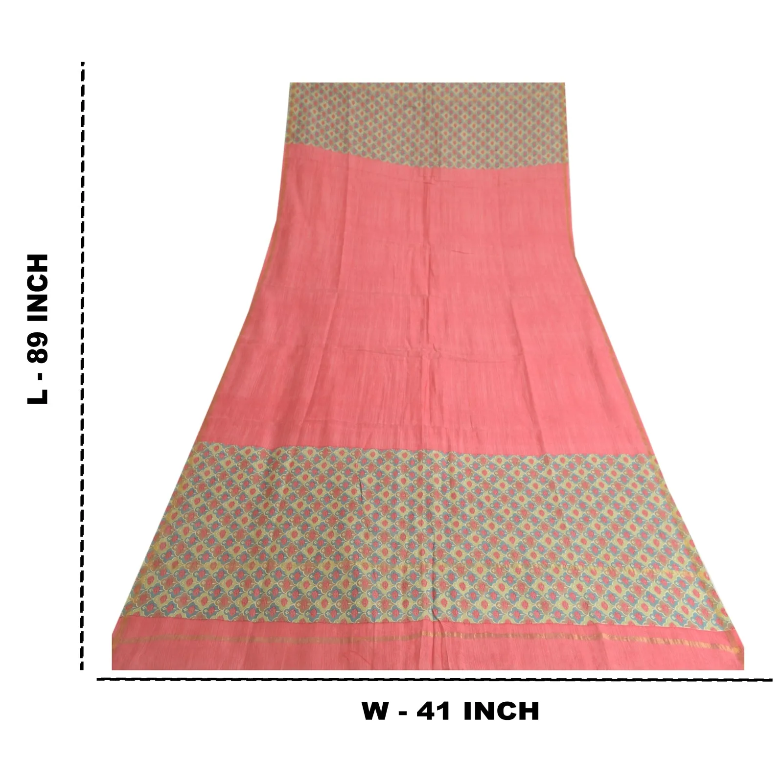 Sanskriti Vintage Long Pink Dupatta Pure Cotton Print/Solid Scarves Stole Veil