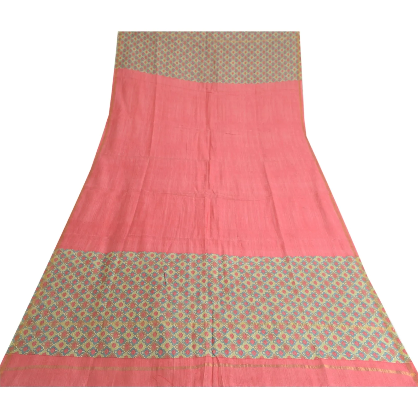 Sanskriti Vintage Long Pink Dupatta Pure Cotton Print/Solid Scarves Stole Veil