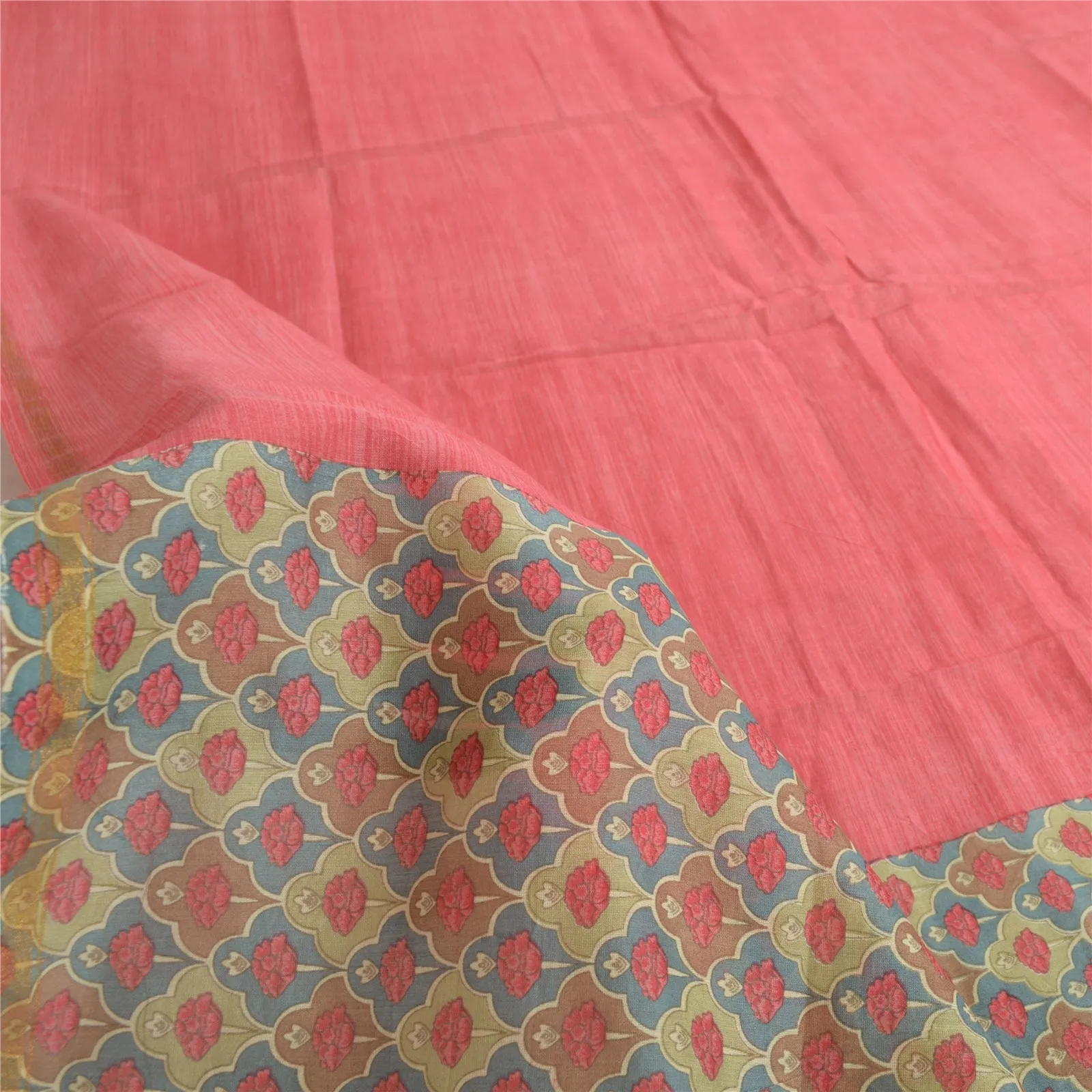 Sanskriti Vintage Long Pink Dupatta Pure Cotton Print/Solid Scarves Stole Veil