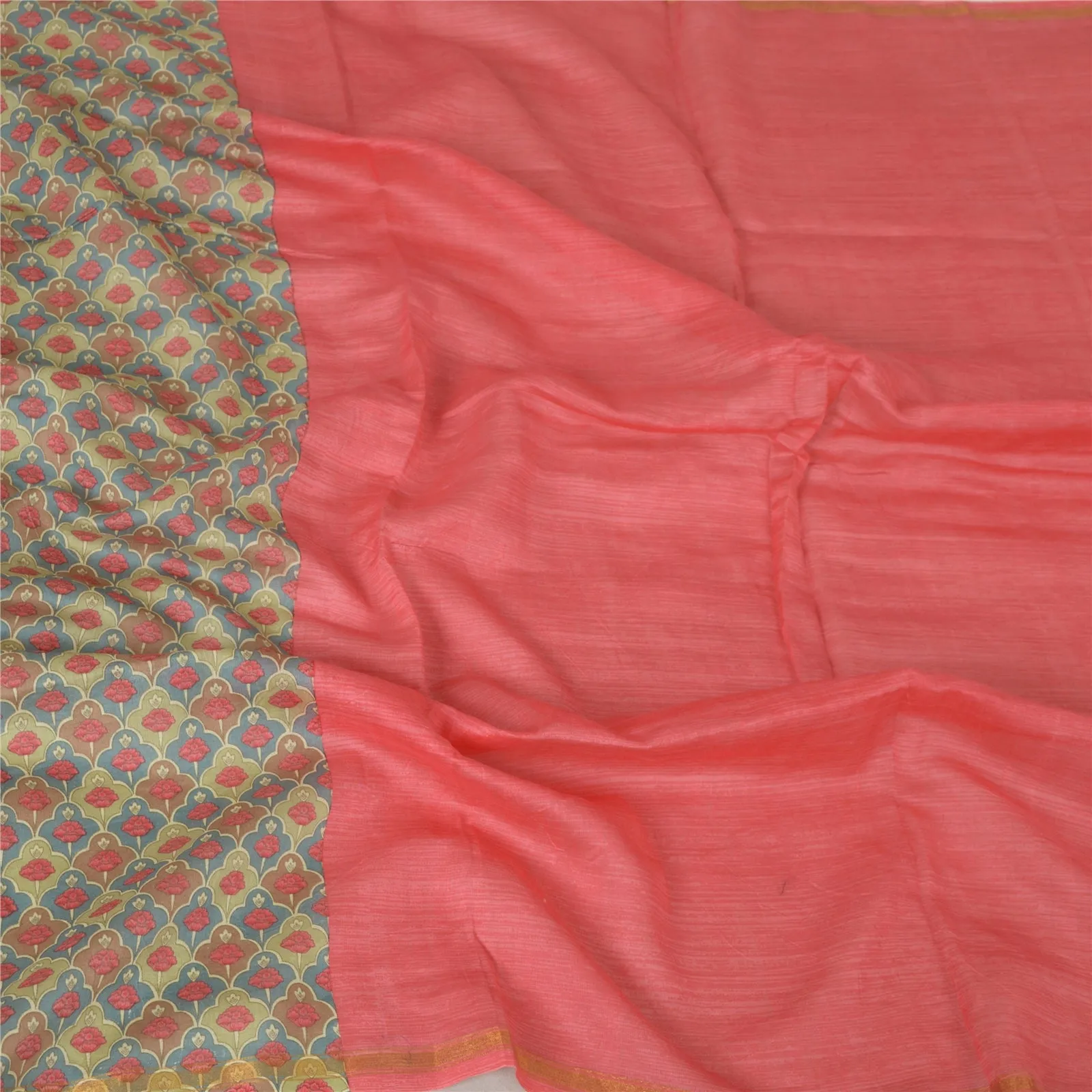 Sanskriti Vintage Long Pink Dupatta Pure Cotton Print/Solid Scarves Stole Veil