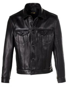 Schott NYC - Naked Cowhide Jean Style Jacket - Black