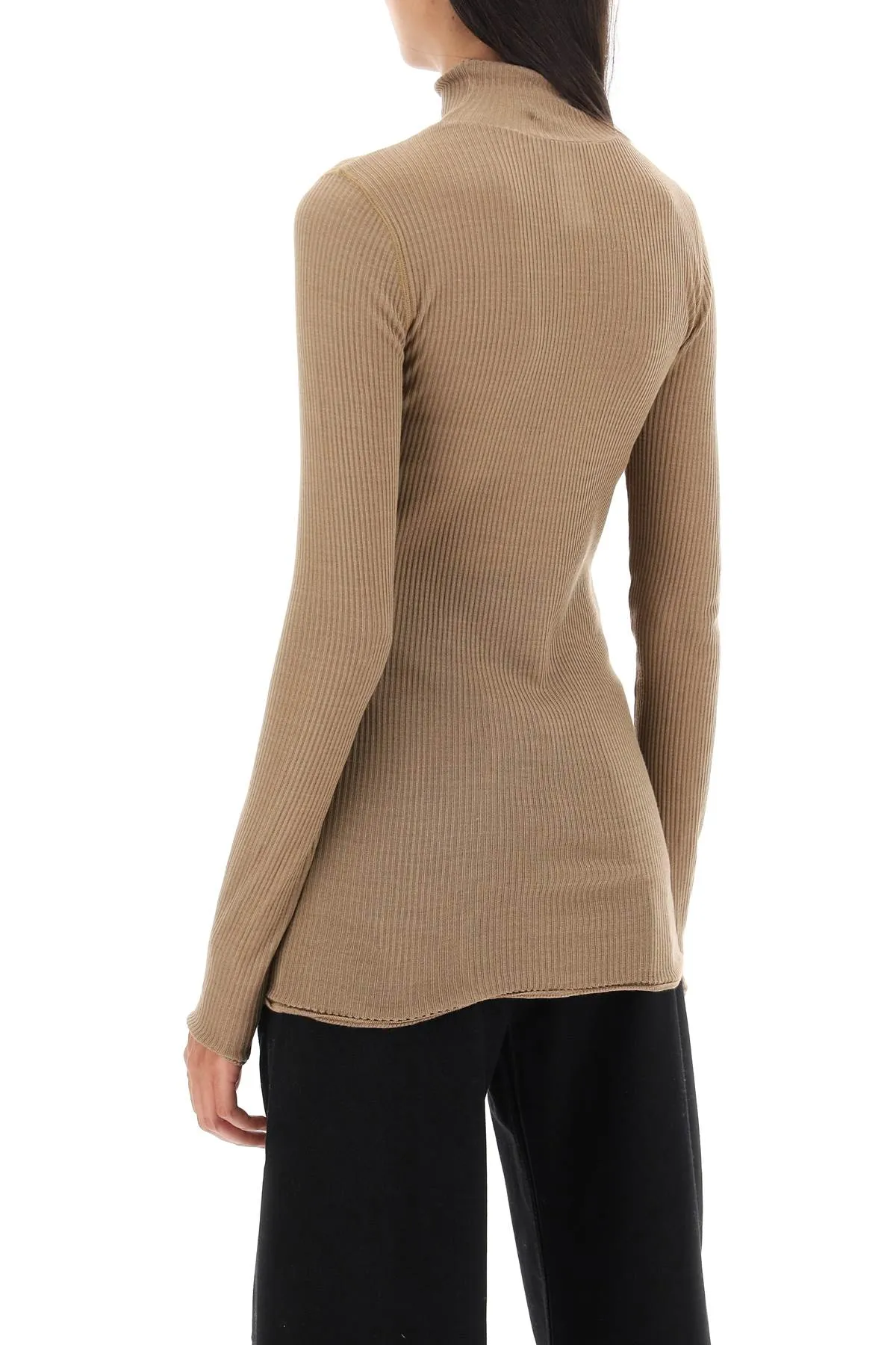 Seamless Silk Turtleneck Sweater