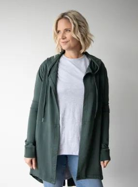 Silent Theory Ashleigh Hooded Cardigan Bottle Green (Giving Back)