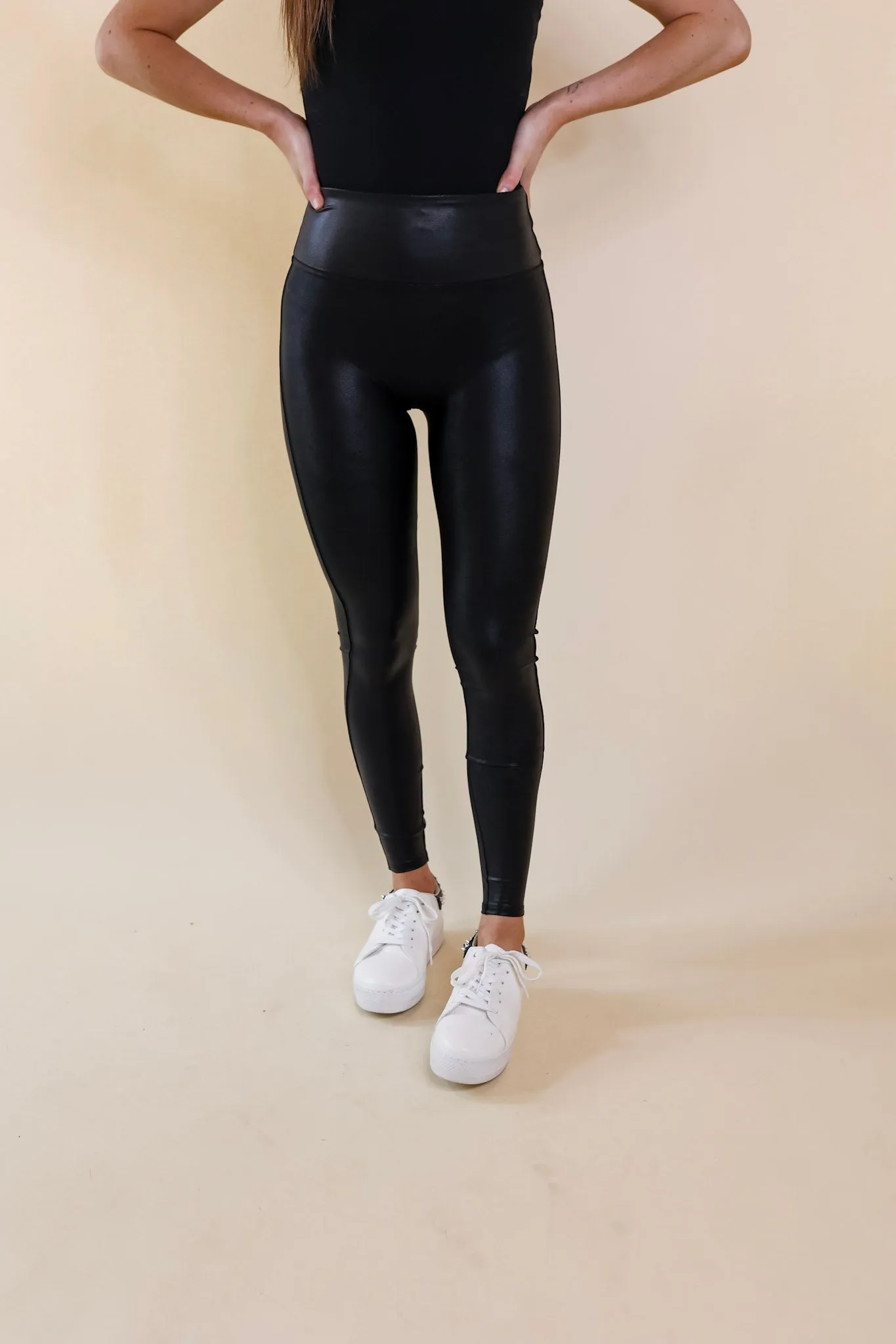 SPANX | Faux Leather Leggings in Black