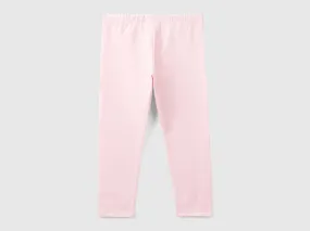 Stretch cotton leggings - Pink | Benetton