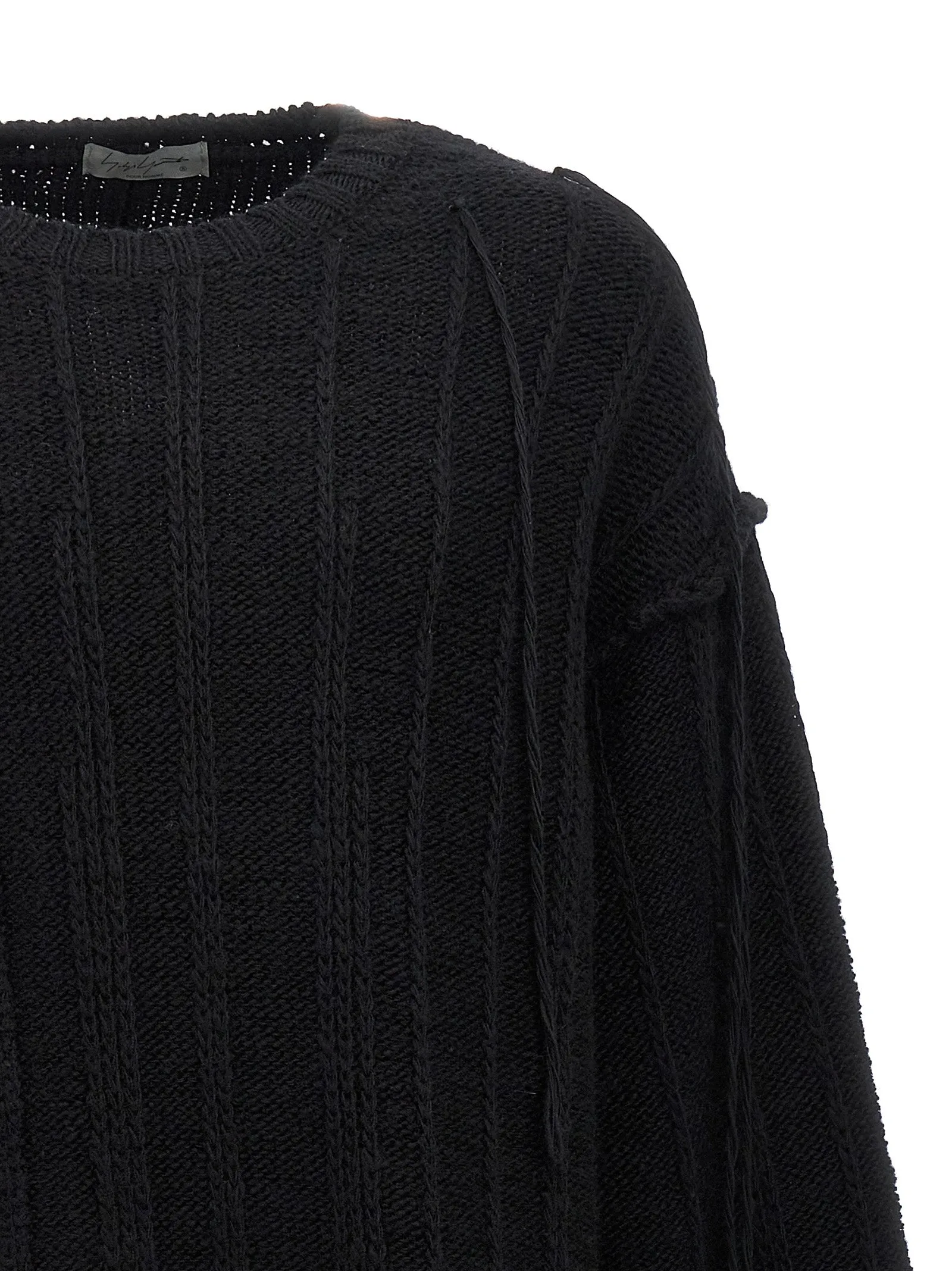 String Switching Sweater, Cardigans Black