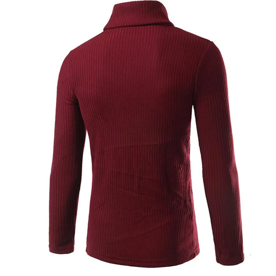 Sweater Men Turtleneck Warm Long Sleeve Casual Sweater Solid Pullover Men Sueter Hombre#212 SM6