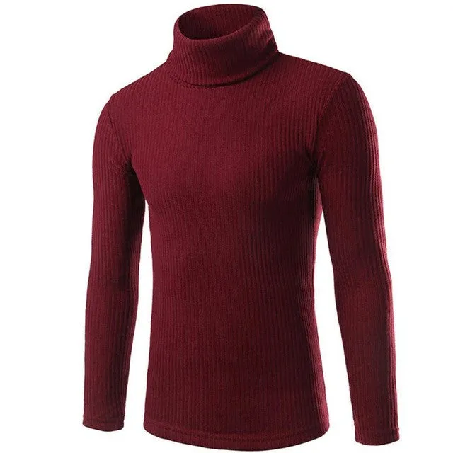 Sweater Men Turtleneck Warm Long Sleeve Casual Sweater Solid Pullover Men Sueter Hombre#212 SM6