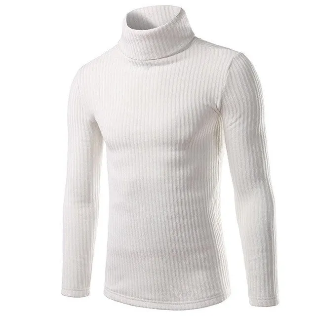 Sweater Men Turtleneck Warm Long Sleeve Casual Sweater Solid Pullover Men Sueter Hombre#212 SM6