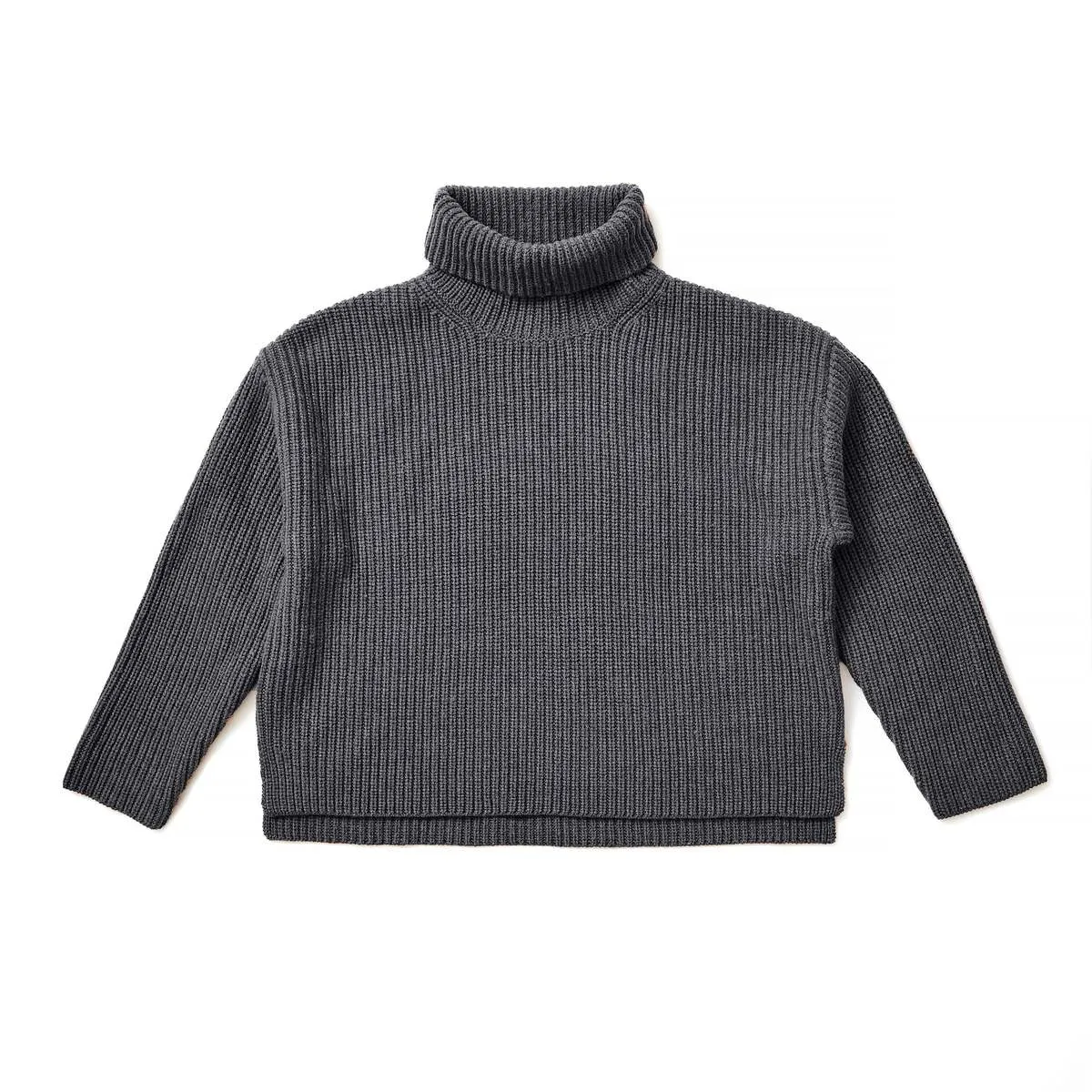 Textured Turtleneck - Dark Grey