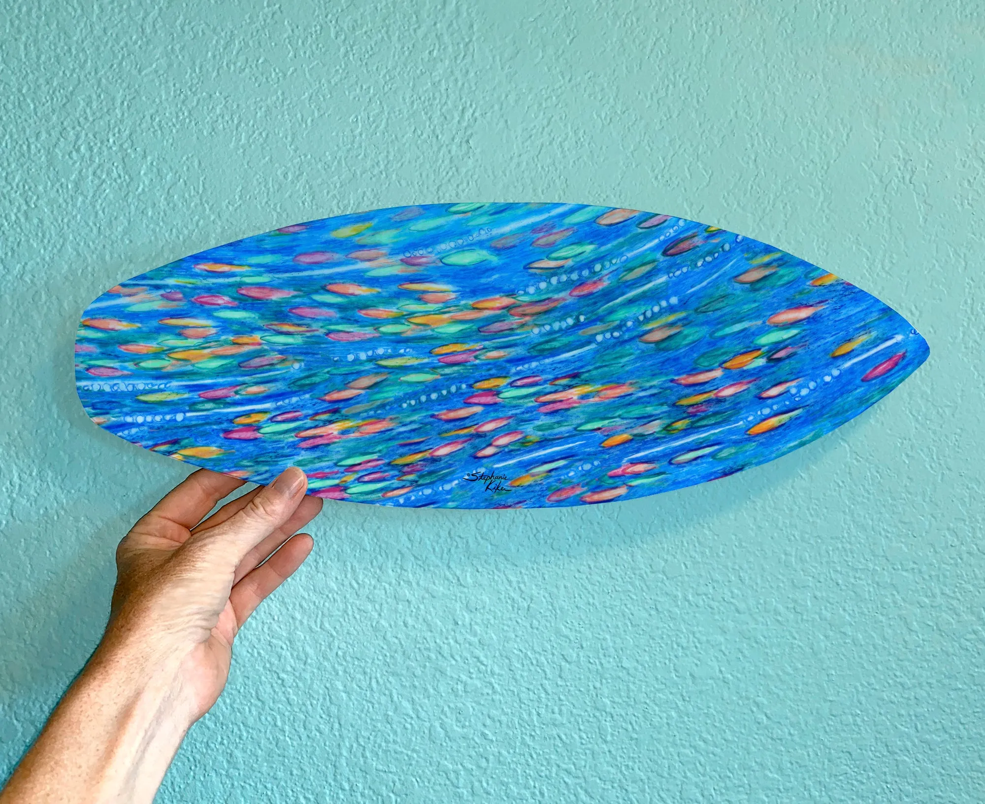 Tropical Fish School Surfboard Wall Art