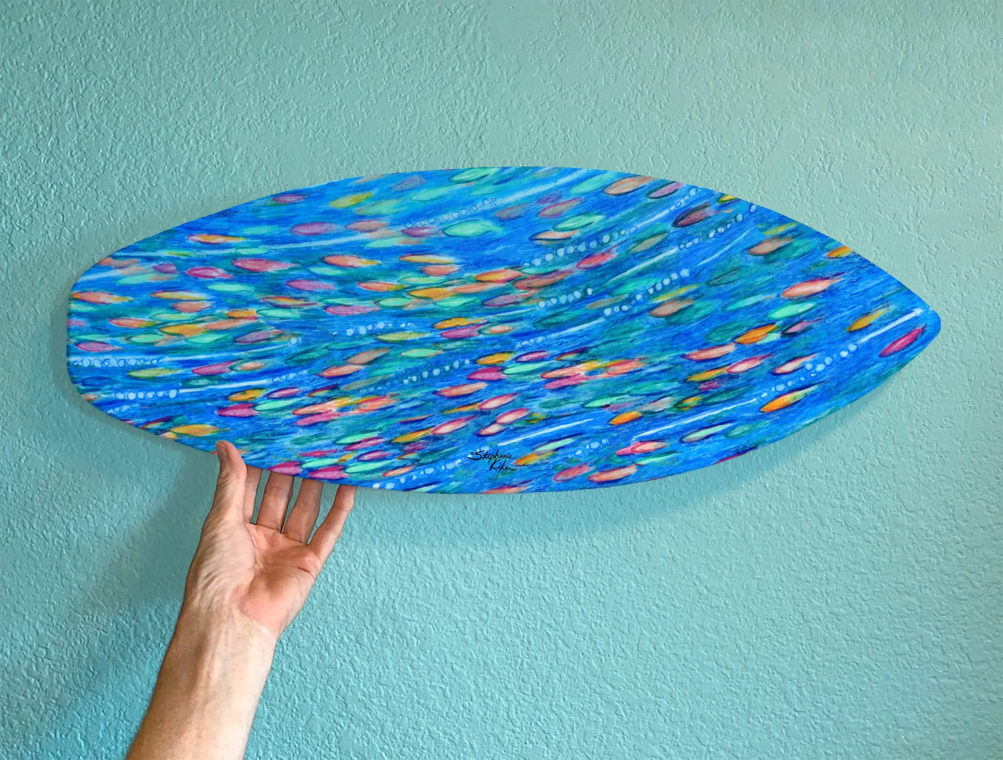 Tropical Fish School Surfboard Wall Art