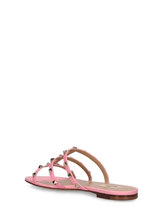 Valentino Garavani   Rockstud leather slide sandals 