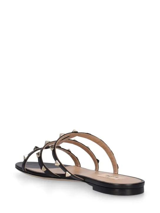 Valentino Garavani   Rockstud leather slide sandals 