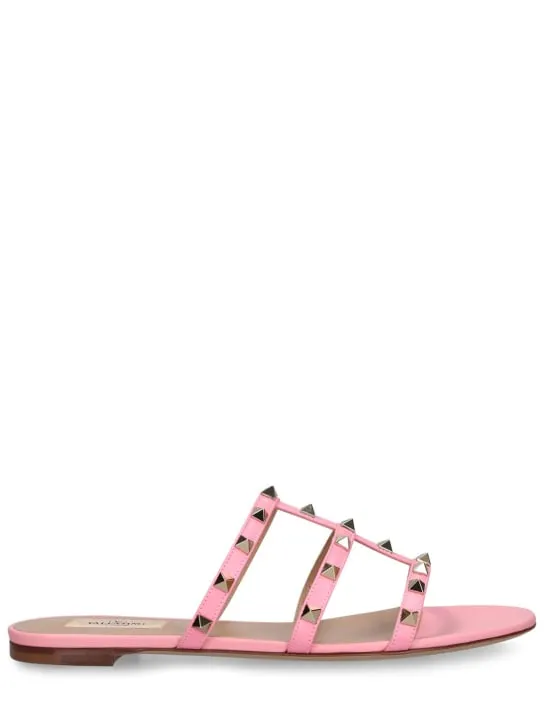 Valentino Garavani   Rockstud leather slide sandals 