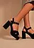 Where’s That From Marcia Black Suede Wide Fit Platform Sandals