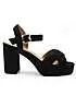 Where’s That From Marcia Black Suede Wide Fit Platform Sandals